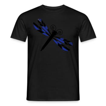 Mosaïque de libellule - T-shirt homme - noir - Devant - AI Model Male 178 light (178cm)