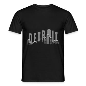 Detroit Skyline - Men's T-Shirt - black - Front - AI Model Male 178 light (178cm)