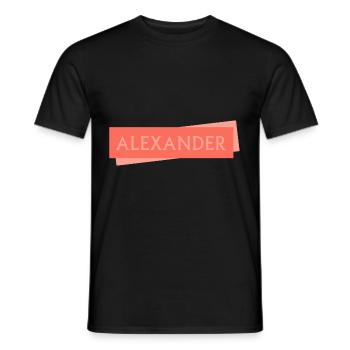 Schild ALEXANDER Alex Alexander - Männer T-Shirt - Schwarz - Vorne - AI Model Male 178 light (178cm)