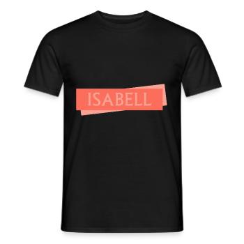 First name Isabell - Men's T-Shirt - black - Front - AI Model Male 178 light (178cm)