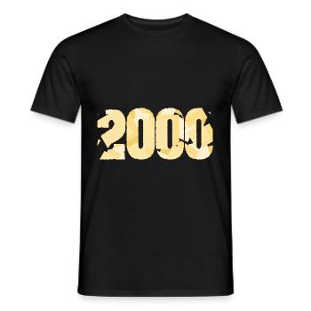 2000 - Männer T-Shirt - Schwarz - Vorne - AI Model Male 178 light (178cm)