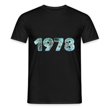 Année 1978 - T-shirt homme - noir - Devant - AI Model Male 178 light (178cm)