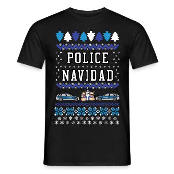 Police Navidad - Männer T-Shirt - Schwarz - Vorne - AI Model Male 178 light (178cm)