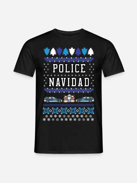 Police Navidad - Männer T-Shirt - Schwarz
