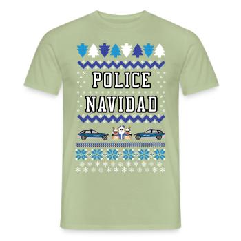 Police Navidad - Männer T-Shirt - Sage - Vorne - AI Model Male 178 light (178cm)