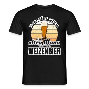 Weizenbier alter Mann Grossvater Vater Geschenk - Männer T-Shirt - Schwarz - Vorne - AI Model Male 178 light (178cm)