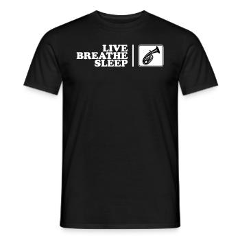 Tenor horn motif - Men's T-Shirt - black - Front - AI Model Male 178 light (178cm)