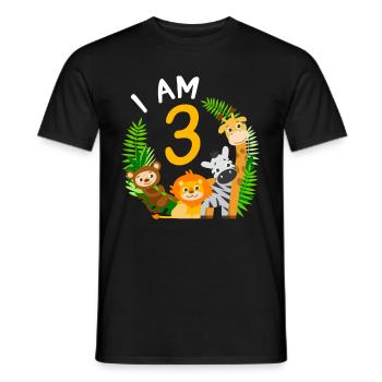 3. Geburtstag Geburtstagsshirt Dschungel Dritter - Männer T-Shirt - Schwarz - Vorne - AI Model Male 178 light (178cm)