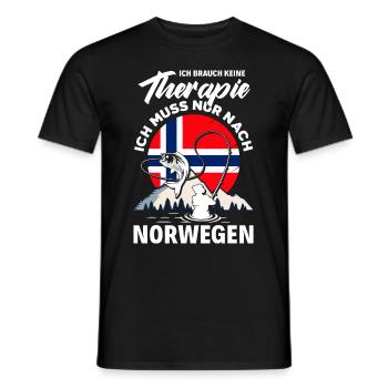 Ich Brauche Keine Therapie Ich Muss Nach Norwegen - Männer T-Shirt - Schwarz - Vorne - AI Model Male 178 light (178cm)