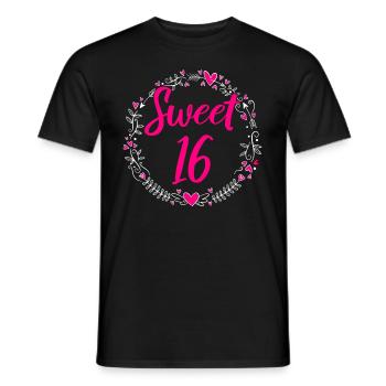 Sweet 16 ans fille 16 ans cadeau 16 ans - T-shirt homme - noir - Devant - AI Model Male 178 light (178cm)