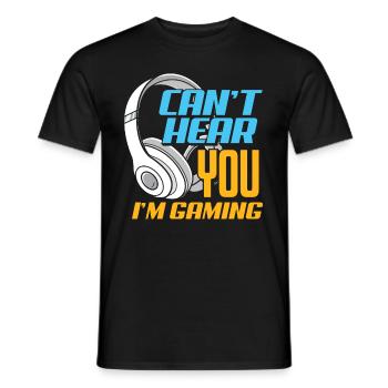 Je ne peux pas t'entendre, je suis un cadeau de jeu pour les joueurs - T-shirt homme - noir - Devant - AI Model Male 178 light (178cm)