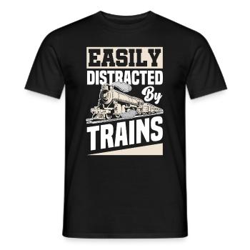 Train train lover trains train driver train driver - Men's T-Shirt - black - Front - AI Model Male 178 light (178cm)