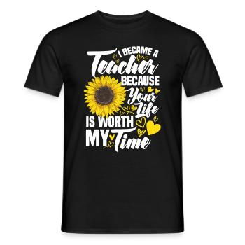 Teacher Teacher Primary school teacher School - Men's T-Shirt - black - Front - AI Model Male 178 light (178cm)