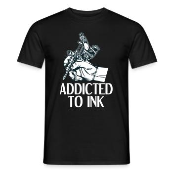 Addicted To Ink Tattoo Tattoo Artist Tattoos Gift - Men's T-Shirt - black - Front - AI Model Male 178 light (178cm)
