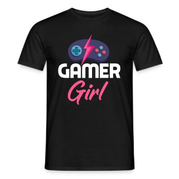 Gamer Girl Gamerin Zockerin Zocken Gamer - Männer T-Shirt - Schwarz - Vorne - AI Model Male 178 light (178cm)