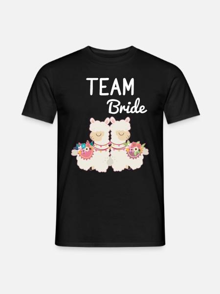 Team Bride Braut Alpaca Lama Alpaka JGA Party - Männer T-Shirt - Schwarz