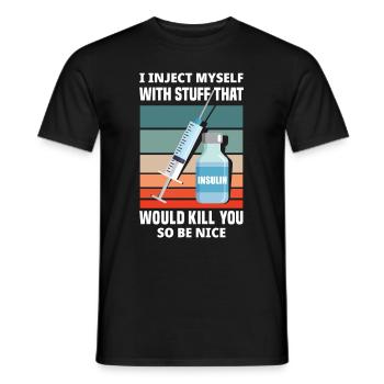 Cadeau de diabète de type 1 pour le diabète de type 1 - T-shirt homme - noir - Devant - AI Model Male 178 light (178cm)