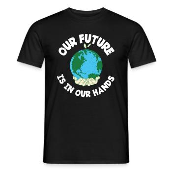 Die Zukunft Liegt In Unseren Händen Umweltschutz - Männer T-Shirt - Schwarz - Vorne - AI Model Male 178 light (178cm)