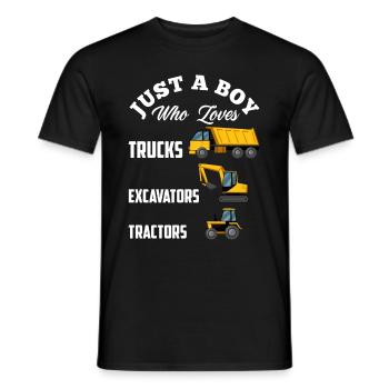 Jungs Bagger LKW Traktor Liebhaber Geschenk - Männer T-Shirt - Schwarz - Vorne - AI Model Male 178 light (178cm)