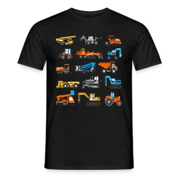 Kinder Jungs Baustellenfahrzeuge Bagger Geschenk - Männer T-Shirt - Schwarz - Vorne - AI Model Male 178 light (178cm)
