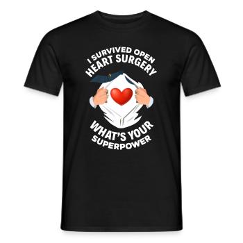 Super-force bypass chirurgie cardio-chirurgicale cardiaque - T-shirt homme - noir - Devant - AI Model Male 178 light (178cm)