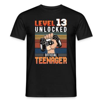 13. Geburtstag Jungen Teenager Geburtstag Gamer - Männer T-Shirt - Schwarz - Vorne - AI Model Male 178 light (178cm)