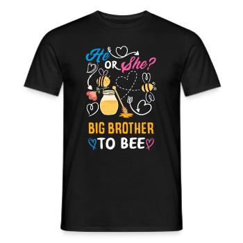 Pink Or Blue Gender Reveal Baby Party Frère - T-shirt homme - noir - Devant - AI Model Male 178 light (178cm)