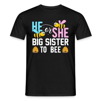 Rose Or Blue Gender Reveal Baby Party Soeur - T-shirt homme - noir - Devant - AI Model Male 178 light (178cm)