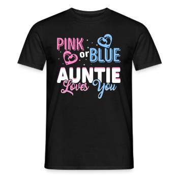 Pink Or Blue Gender Reveal Baby Party Tante - T-shirt homme - noir - Devant - AI Model Male 178 light (178cm)