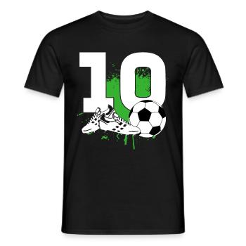 10e anniversaire 10 ans footballeur - T-shirt homme - noir - Devant - AI Model Male 178 light (178cm)