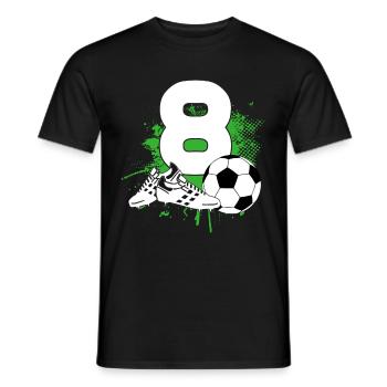 8ème anniversaire 8 ans footballeur - T-shirt homme - noir - Devant - AI Model Male 178 light (178cm)