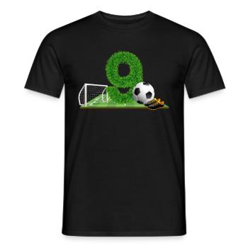 9. Geburtstag 9 Jahre Fußball Fußballspieler - Männer T-Shirt - Schwarz - Vorne - AI Model Male 178 light (178cm)