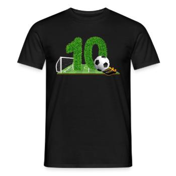 10e anniversaire 10 ans footballeur - T-shirt homme - noir - Devant - AI Model Male 178 light (178cm)