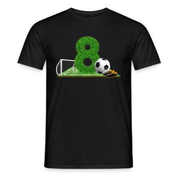 8ème anniversaire 8 ans footballeur - T-shirt homme - noir - Devant - AI Model Male 178 light (178cm)