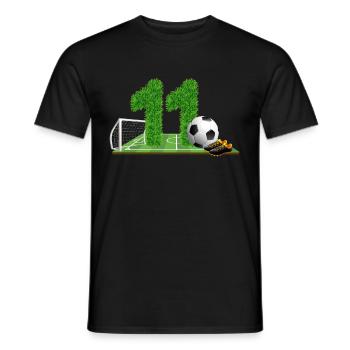 11e anniversaire 11 ans footballeur - T-shirt homme - noir - Devant - AI Model Male 178 light (178cm)