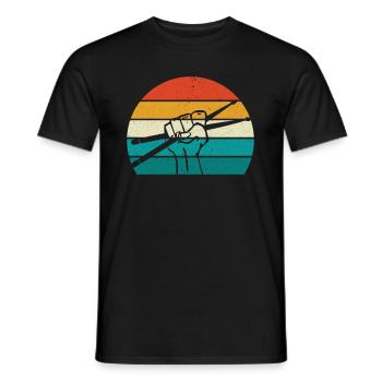 Retro Drumsticks batterie cadeau de batterie - T-shirt homme - noir - Devant - AI Model Male 178 light (178cm)
