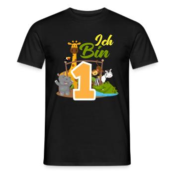 1. Geburtstag 1 Jahr Tiere Zootiere Party - Männer T-Shirt - Schwarz - Vorne - AI Model Male 178 light (178cm)