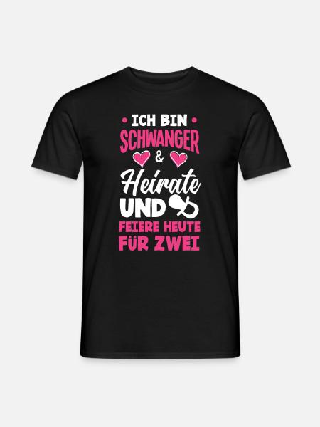 Braut Bride To Be Schwanger Schwangerschaft JGA - Männer T-Shirt - Schwarz