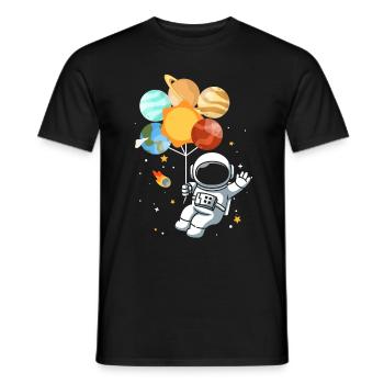 Astronomy Solar System Planet Astronaut - Men's T-Shirt - black - Front - AI Model Male 178 light (178cm)