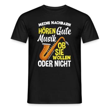 Saxophon - Männer T-Shirt - Schwarz - Vorne - AI Model Male 178 light (178cm)