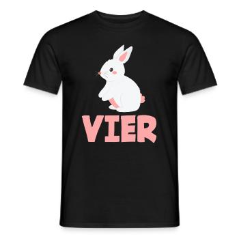 4. Geburtstag Mädchen 4 Jahre Kaninchen Hase - Männer T-Shirt - Schwarz - Vorne - AI Model Male 178 light (178cm)
