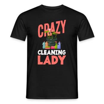 Drôle de femme de ménage Nettoyeur Femme au foyer Nettoyage - T-shirt homme - noir - Devant - AI Model Male 178 light (178cm)