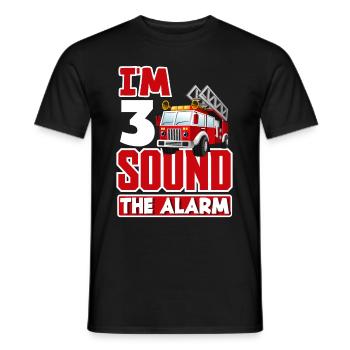 3rd birthday 3 years firefighter firefighter - Men's T-Shirt - black - Front - AI Model Male 178 light (178cm)