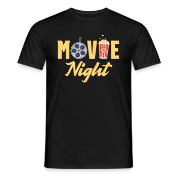Movie Night Cinema Popcorn Movies - Men's T-Shirt - black - Front - AI Model Male 178 light (178cm)