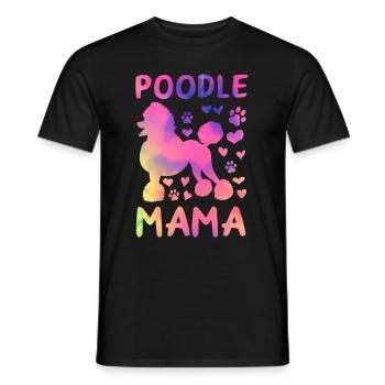Caniche Mama Caniche Maman Caniche Amoureux - T-shirt homme - noir - Devant - AI Model Male 178 light (178cm)