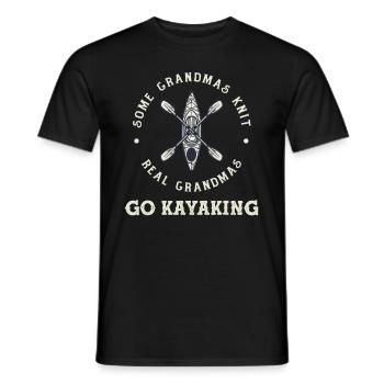 Kayak Grandma - Men's T-Shirt - black - Front - AI Model Male 178 light (178cm)