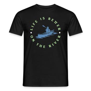 Kayak - Men's T-Shirt - black - Front - AI Model Male 178 light (178cm)