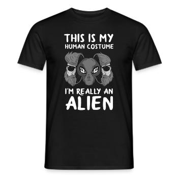 Funny Alien Ufo Alien Gift - Men's T-Shirt - black - Front - AI Model Male 178 light (178cm)