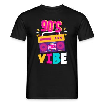 Tenue de fête des années 90 Costume de fête des années 90 - T-shirt homme - noir - Devant - AI Model Male 178 light (178cm)