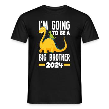 I'm Going to Be a Big Brother 2024 Dino Dinosaur - Men's T-Shirt - black - Front - AI Model Male 178 light (178cm)